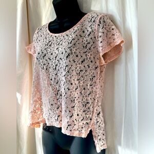 dELiA*s Vintage Y2K Pale Pink Lace Top in Womens Size L